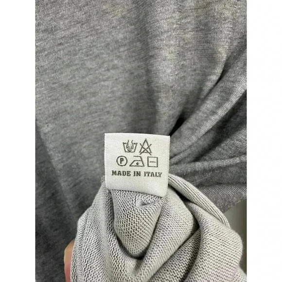 Samuelsohn Men's Small Lightweight Cotton Crew Neck Pullover Knit Sweater Grey - Picture 6 of 8